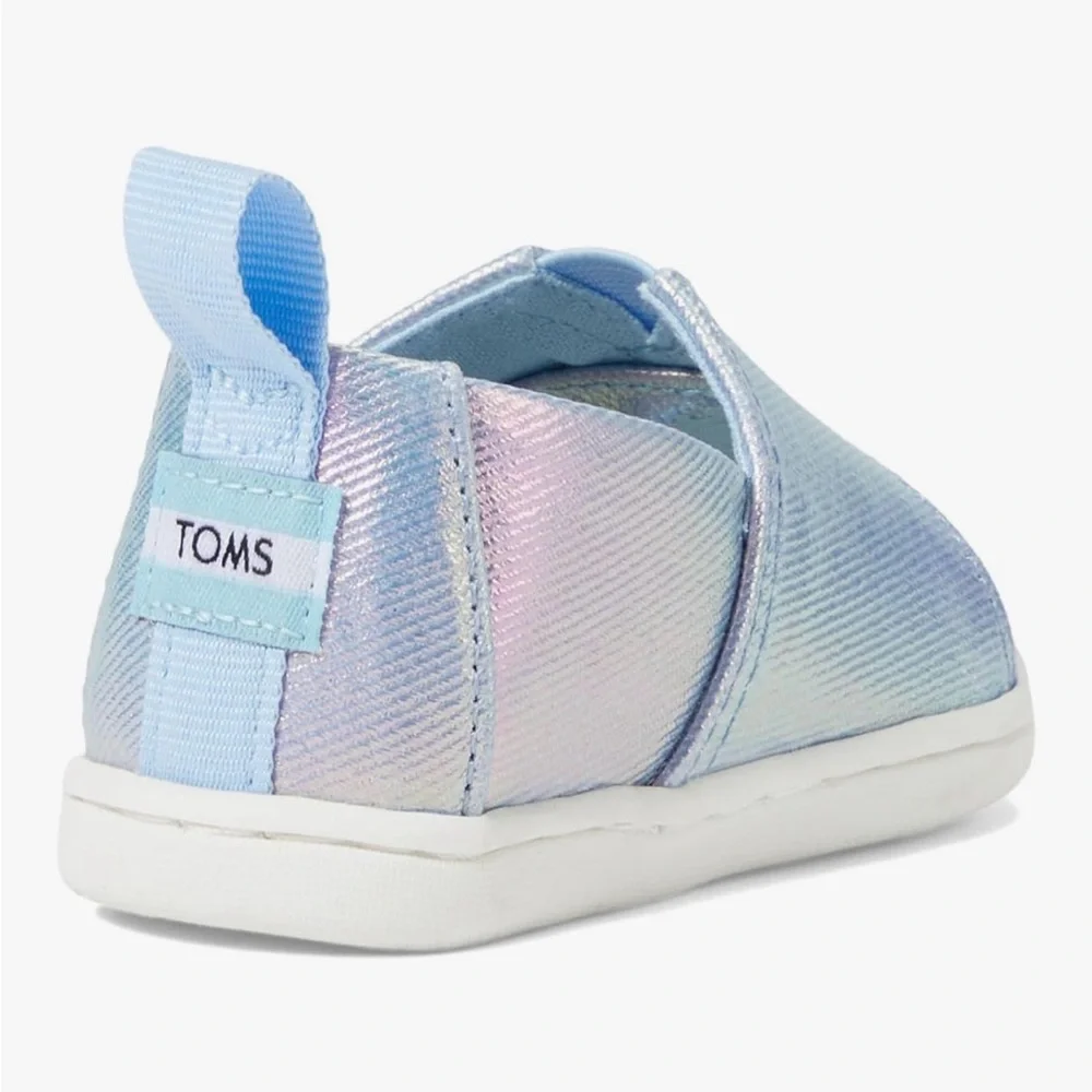 Tiny Shiny Baby TOM’S Shoes—Alpargata Multi Iridescent Canvas, Size 5